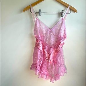 Pink lace lingerie